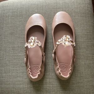 Tory Burch Minnie Embellished two way Ballet shoe